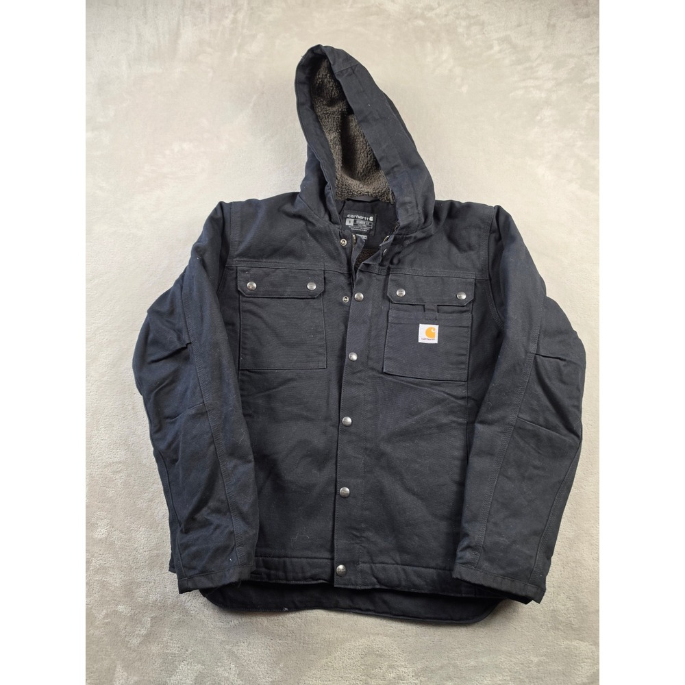 Carhartt Bartlett Jacket Men S Black Sherpa Lined Relaxed Fit Canvas Work 103826